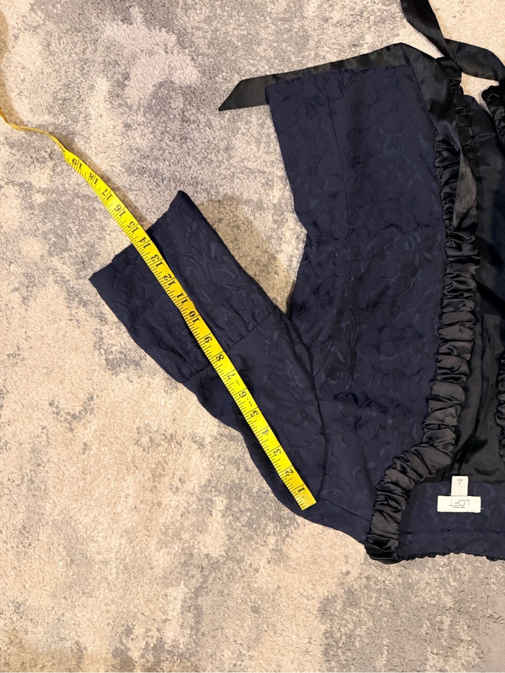 LOFT Navy Ruffle-Trim Tie-Front Jacket - Picture 7 of 7
